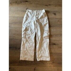 Abercrombie & Fitch Womens White Straight Leg Cargo Pants Size 28 6S